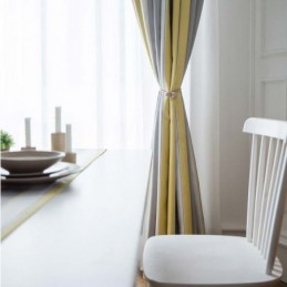 Nordischer Moderner Jacquard-Vorhang, Maßgefertigt, Vorhang Mit Kontraststreifen, Für Wohnzimmer, Schlafzimmer, Arbeitszimmer, Stoff