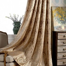 European Max Verdunkelungsvorhang, Maßanfertigung, Vorhang Luxus Damaskus Jacquard Schlafzimmer