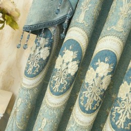 Chenille-Stickerei-Vorhang, Maßgefertigt, Vorhang Im Europäischen Stil, Blumenmuster, Für Wohnzimmer Und Schlafzimmer