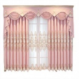 Chenille-Verdunkelungsvorhang, Maßgefertigt, Vorhang Im Europäischen Stil, Blumenstickerei, Für Wohnzimmer Und Schlafzimmer
