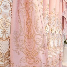Chenille-Verdunkelungsvorhang, Maßgefertigt, Vorhang Im Europäischen Stil, Blumenstickerei, Für Wohnzimmer Und Schlafzimmer