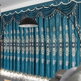 Verdunkelungsvorhang, Maßgefertigt, Vorhang Mit Europäischen Blumenstickereien Für Wohnzimmer Und Schlafzimmer
