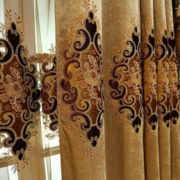 Chenille Verdunkelungsvorhang Maßgefertigter Vorhang Europäische Blumenstickerei Für Wohnzimmer Schlafzimmer