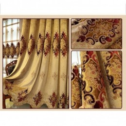 Chenille Verdunkelungsvorhang Maßgefertigter Vorhang Europäische Blumenstickerei Für Wohnzimmer Schlafzimmer