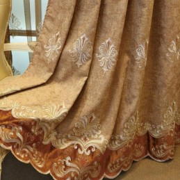 Chenille Verdunkelungsvorhang Maßgefertigter Vorhang Europäische Blumenstickerei Für Wohnzimmer Schlafzimmer