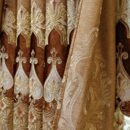 Chenille Verdunkelungsvorhang Maßgefertigter Vorhang Europäische Blumenstickerei Für Wohnzimmer Schlafzimmer