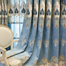Chenille Verdunkelungsvorhang Maßgefertigter Vorhang Europäische Blumenstickerei Für Wohnzimmer Schlafzimmer