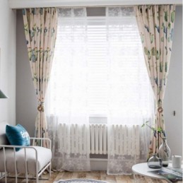 Kreativer Vorhang Mit Kaktus-Print, Maßgefertigt, Chromatischer Halbverdunkelungsvorhang, Wohnzimmer, Schlafzimmer, Kinderstoff