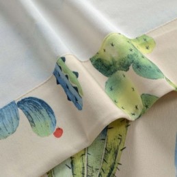 Kreativer Vorhang Mit Kaktus-Print, Maßgefertigt, Chromatischer Halbverdunkelungsvorhang, Wohnzimmer, Schlafzimmer, Kinderstoff