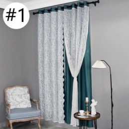 Verdunkelungsvorhang Im Nordischen Stil, Maßgeschneiderter Vorhang, Pflanzen-Jacquard-Stoffgarn, Integriert