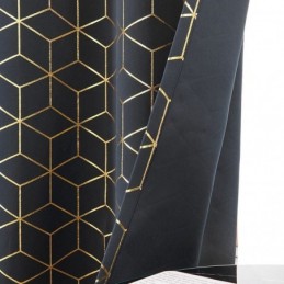 Verdunkelungsvorhang, Maßgefertigter Vorhang, Geometrisch, Bronzierend, Nordischer Stil, Für Wohnzimmer, Schlafzimmer