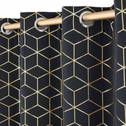 Verdunkelungsvorhang, Maßgefertigter Vorhang, Geometrisch, Bronzierend, Nordischer Stil, Für Wohnzimmer, Schlafzimmer