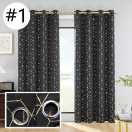Verdunkelungsvorhang, Maßgefertigter Vorhang, Geometrisch, Bronzierend, Nordischer Stil, Für Wohnzimmer, Schlafzimmer