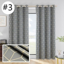 Verdunkelungsvorhang, Maßgefertigter Vorhang, Geometrisch, Bronzierend, Nordischer Stil, Für Wohnzimmer, Schlafzimmer