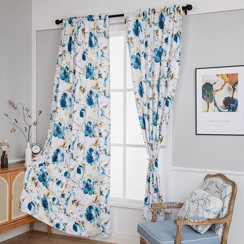 Gedruckte Verdunkelungsvorhänge Im Nordischen Stil Mit Blumenmuster Für Wohnzimmer Und Schlafzimmer