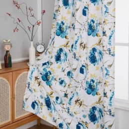 Gedruckte Verdunkelungsvorhänge Im Nordischen Stil Mit Blumenmuster Für Wohnzimmer Und Schlafzimmer
