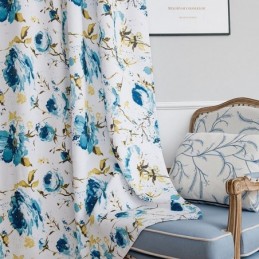 Gedruckte Verdunkelungsvorhänge Im Nordischen Stil Mit Blumenmuster Für Wohnzimmer Und Schlafzimmer