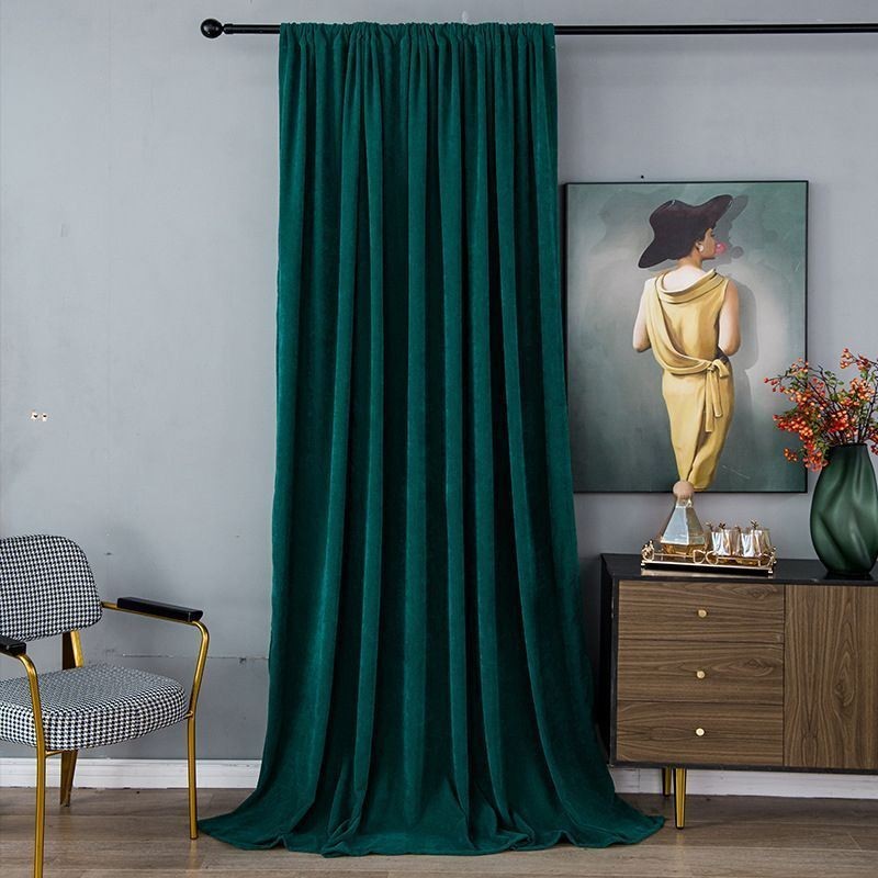 Chenille Blackout Vorhänge Einfarbig Nordic Stil Für Wohnzimmer Schlafzimmer
