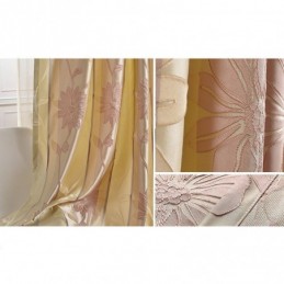 Nordische Verdunkelungsvorhänge, Floraler Jacquard-Vorhang, Maßgefertigter Vorhang Für Wohnzimmer Und Schlafzimmer