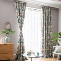 Nordic Blackout Vorhänge Baumwolle Anlage Gedruckt Für Wohnzimmer