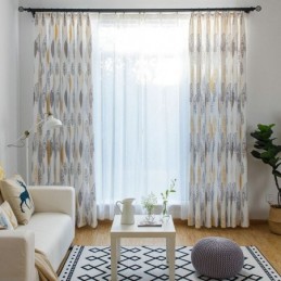 Umweltschutz-Verdunkelungsvorhang, Maßgefertigter Vorhang, Amerikanischer Stil, Blattdruck, Raumverdunkelung, Schlafzimmer