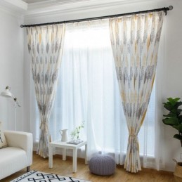 Umweltschutz-Verdunkelungsvorhang, Maßgefertigter Vorhang, Amerikanischer Stil, Blattdruck, Raumverdunkelung, Schlafzimmer