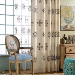 Nordischen Stil Blackout Vorhänge Poly Baumwolle Blume Bestickt Für Wohnzimmer Schlafzimmer