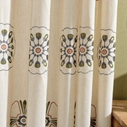 Nordischen Stil Blackout Vorhänge Poly Baumwolle Blume Bestickt Für Wohnzimmer Schlafzimmer