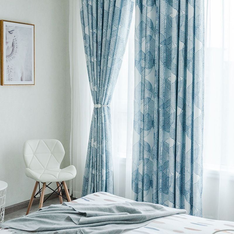 Nordischer Verdunkelungsvorhang Nach Maß, Bedruckte Blätter Für Wohnzimmer Und Schlafzimmer