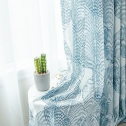 Nordischer Verdunkelungsvorhang Nach Maß, Bedruckte Blätter Für Wohnzimmer Und Schlafzimmer