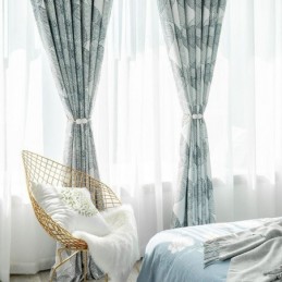 Nordischer Verdunkelungsvorhang Nach Maß, Bedruckte Blätter Für Wohnzimmer Und Schlafzimmer