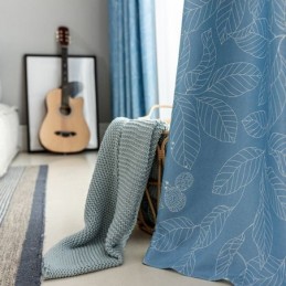 Nordischer Verdunkelungsvorhang, Maßgefertigt, Für Wohnzimmer Und Schlafzimmer, Bedruckte Blätter
