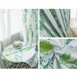 Nordischer Bedruckter Verdunkelungsvorhang Mit Blättern, Maßgefertigt Für Wohnzimmer Und Schlafzimmer
