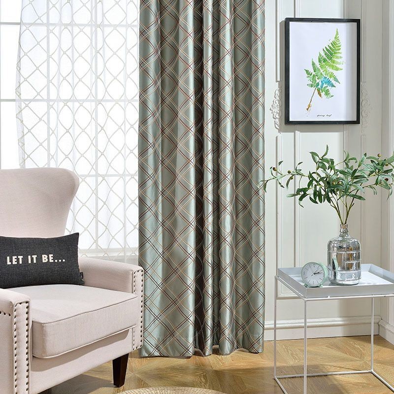 Nordischer Verdunkelungsvorhang Nach Maß, Vorhang Rhombus Jacquard Für Wohnzimmer Schlafzimmer