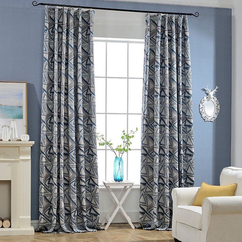 Leinen Verdunkelungsvorhang Maßgefertigt Vorhang Nordisch Geometrisch Jacquard Für Wohnzimmer Schlafzimmer