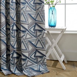 Leinen Verdunkelungsvorhang Maßgefertigt Vorhang Nordisch Geometrisch Jacquard Für Wohnzimmer Schlafzimmer