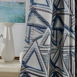 Leinen Verdunkelungsvorhang Maßgefertigt Vorhang Nordisch Geometrisch Jacquard Für Wohnzimmer Schlafzimmer