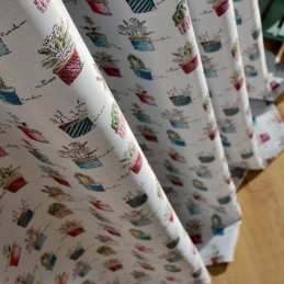 Nordischer Verdunkelungsvorhang Nach Maß, Vorhang Mit Topfpflanze-Print Für Wohnzimmer Und Schlafzimmer