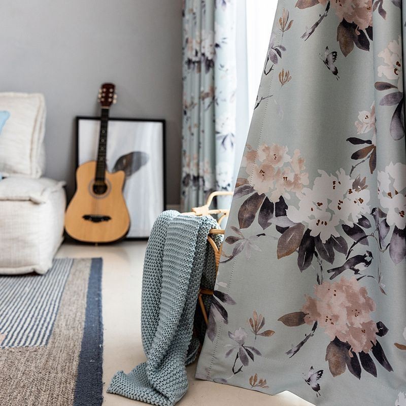 Nordic Blackout Vorhänge Gedruckt Floral Fenster Für Wohnzimmer