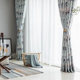 Nordic Blackout Vorhänge Gedruckt Floral Fenster Für Wohnzimmer