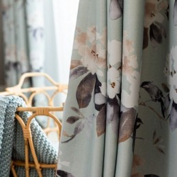 Nordic Blackout Vorhänge Gedruckt Floral Fenster Für Wohnzimmer