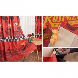 Verdunkelungsvorhänge Aus Baumwolle Im Kinderstil Mit Cartoon-Auto-Aufdruck