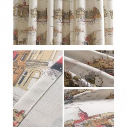 Nordic Leinen Blackout Vorhänge Urban Printed Für Wohnzimmer Schlafzimmer