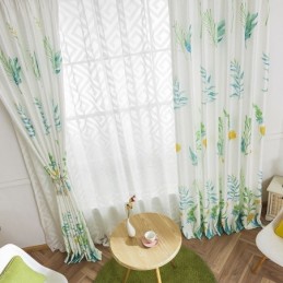 Nordischer Verdunkelungsvorhang Nach Maß, Bedruckte Blätter Für Wohnzimmer Und Schlafzimmer