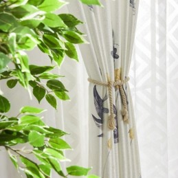 Nordischer Verdunkelungsvorhang Nach Maß, Bedruckte Blätter Für Wohnzimmer Und Schlafzimmer