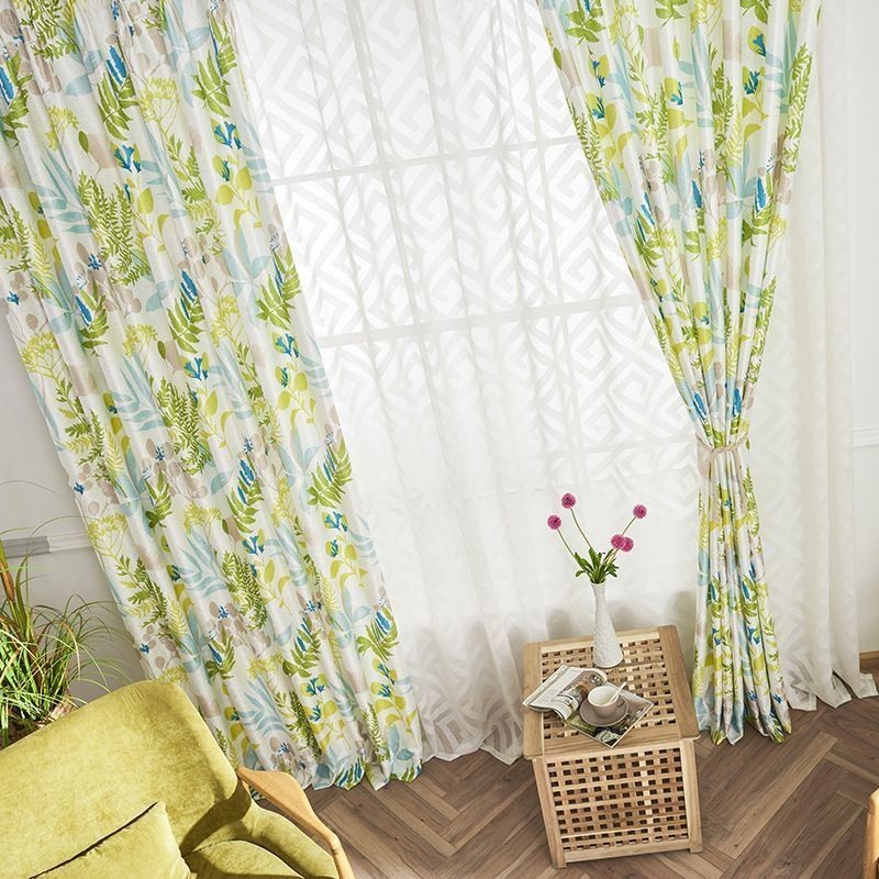 Verdunkelungsvorhang Nach Maß Vorhang Für Wohnzimmer Schlafzimmer Nordische Bedruckte Blätter