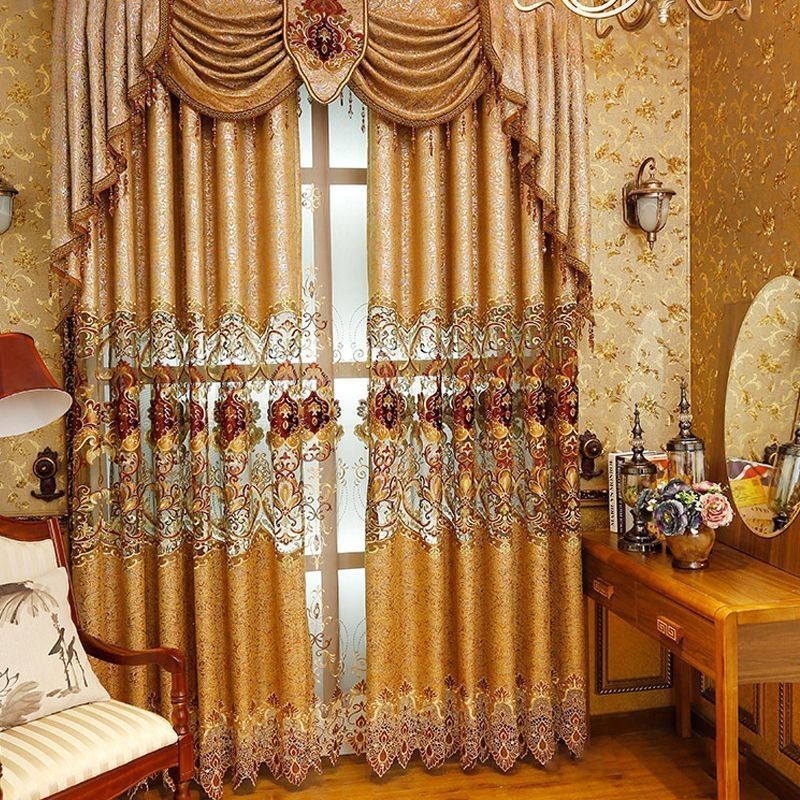 Europäische Bestickte Vorhänge Luxus Für Wohnzimmer Schlafzimmer