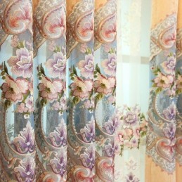 Luxus Chenille Vorhang Maßgefertigt Vorhang Floral Bestickte Vorhänge Für Wohnzimmer Schlafzimmer