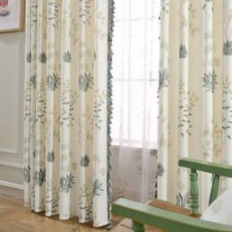 Retro Ländlichen Halb Verdunkelung Vorhang Maßgefertigt Vorhang Blume Gedruckt Wohnzimmer