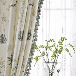Retro Ländlichen Halb Verdunkelung Vorhang Maßgefertigt Vorhang Blume Gedruckt Wohnzimmer